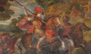 "Painting of Cyrus the Great in battle" by User Coyau on Wikimedia Commons